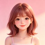 vsoul 陪伴人设头像，温柔微笑的粉棕短发少女